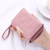 Zipper Closure Women's Wallet Short Purse Clear Texture NIN668