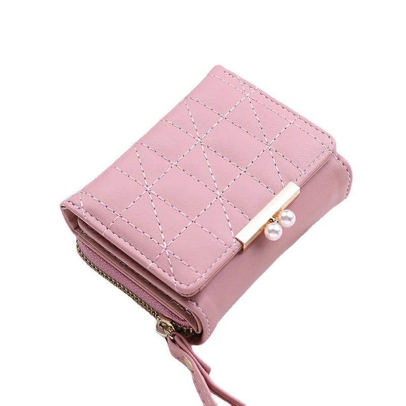 Zipper Closure Women's Wallet Short Purse Clear Texture NIN668