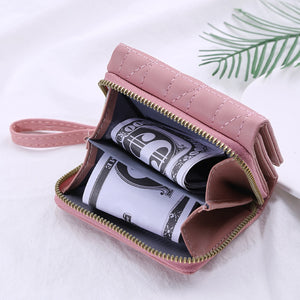 Zipper Closure Women's Wallet Short Purse Clear Texture NIN668