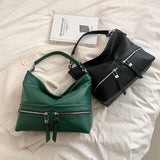 Retro Green Crossbody Bag for Women Travel Handbags Purses Female Soft Hobo