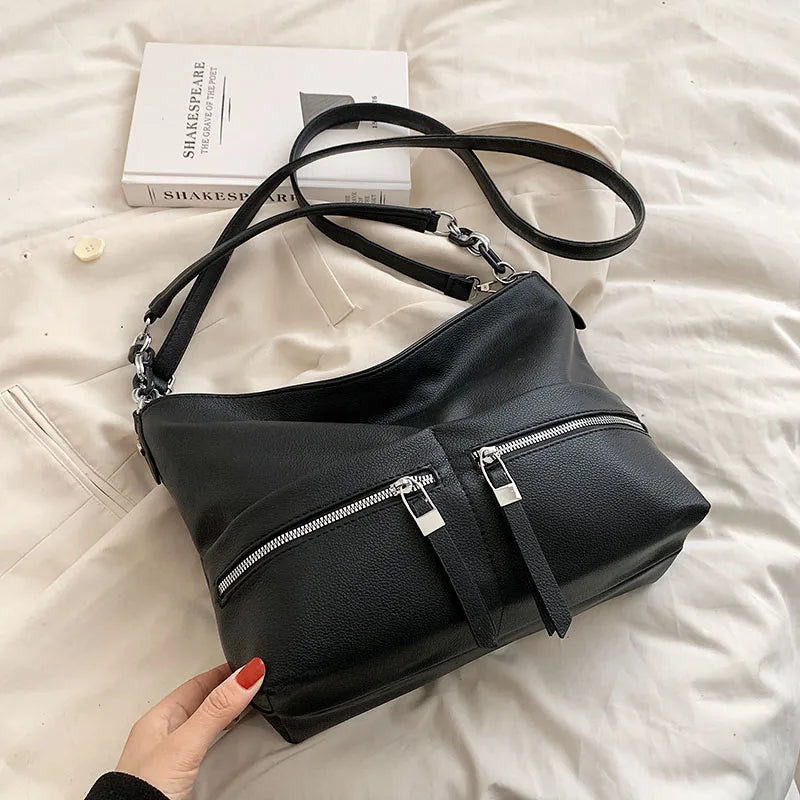 Retro Green Crossbody Bag for Women Travel Handbags Purses Female Soft Hobo