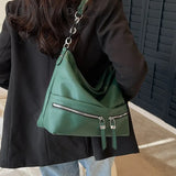 Retro Green Crossbody Bag for Women Travel Handbags Purses Female Soft Hobo