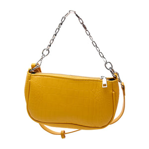 Crocodile Pattern Shoulder Bag with Chain