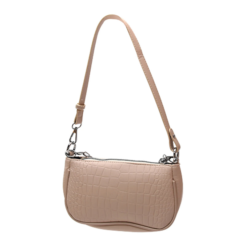 Crocodile Pattern Shoulder Bag with Chain