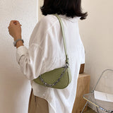 Crocodile Pattern Shoulder Bag with Chain