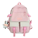 Double Pocket Girls Backpack for Junior High School Students