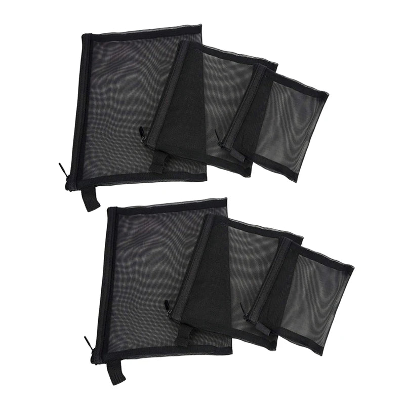 Zipper Mesh Bags, Pack of 6, Beauty Makeup Organizer