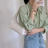 PU Leather Shoulder Bags Women Vintage All-match Half-moon Bag