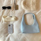 PU Leather Shoulder Bags Women Vintage All-match Half-moon Bag