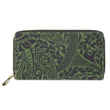 Polynesian Tribal 3D Printed Zipper Purse Women Long Clutch Wallet