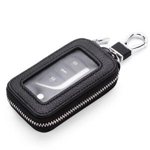Zipper Square Key Holder with Transparent Window
