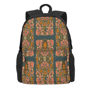 Zodiac Wheel Rosemaling Backpacks Men's & Women's Vintage Backpacks