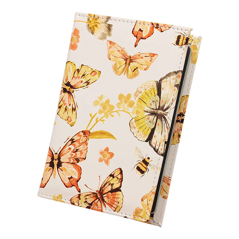 Bees Butterfly Flowers Passport Cover Ticket ID Holder