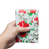 Fresh Flowers Skull PU Leather Passport Holder Passport Case Passport Wallet