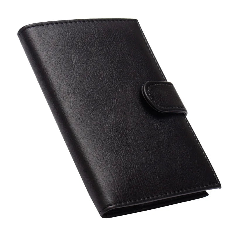 Business Buckle PU Leather Passport Cover Case Travel Holder Wallet