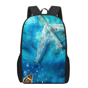 Aircraft Sky Print School Bags for Boys Girls Students Backpacks Kids Book Bag