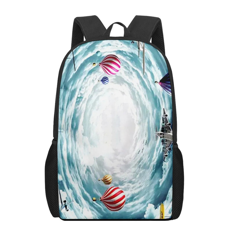Aircraft Sky Print School Bags for Boys Girls Students Backpacks Kids Book Bag