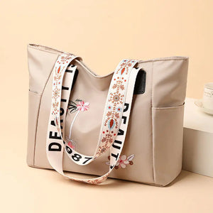 Arrivals Embroidery Women Handbag Nylon Waterproof Casual Tote