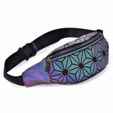 Women Chest Bags Luminous Geometry Waist bag Colorful Fanny Packs