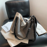 Geometry Women Shoulder Bag Casual Canvas Large Capacity Crossbod
