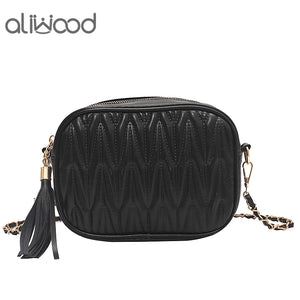 Retro Leather Tassel Shoulder Bag Mini Flap Crossbody Bag
