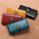 Vintage Hollow Women Wallet Money Clip Leather Clutch Retro Female Long Purse