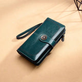 Vintage Hollow Women Wallet Money Clip Leather Clutch Retro Female Long Purse