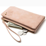 Women's Long Wallet Frosted Zipper Bow Large Capacity Wallet