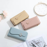 Women's Large Capacity Long Wallet Two Fold Buckle Wallet