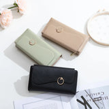 Women's Large Capacity Long Wallet Two Fold Buckle Wallet
