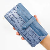 Women's Long Zipper Wallet Stone Card Bag