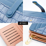 Women's Long Zipper Wallet Stone Card Bag