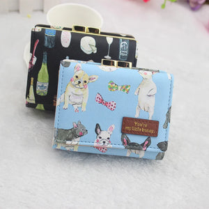 Women's Short Three-Fold Wallet - Animal Print