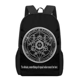 Fullmetal Alchemist 3D School Bag for Children Boys Girls