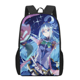 Konosuba Aqua School Bag 3D Printed 16-Inch Backpack for Boys
