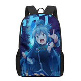 Konosuba Aqua School Bag 3D Printed 16-Inch Backpack for Boys