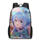 Konosuba Aqua School Bag 3D Printed 16-Inch Backpack for Boys