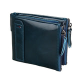 RFID Anti Theft Leather Wallet with Zipper for Men and Women
