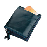 RFID Anti Theft Leather Wallet with Zipper for Men and Women