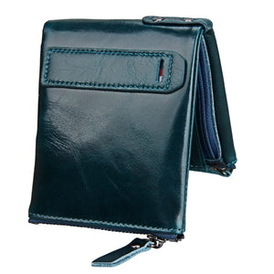 RFID Anti Theft Leather Wallet with Zipper for Men and Women