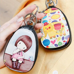 Cartoon Women Key Bag Car Leather Key Wallets Key Case