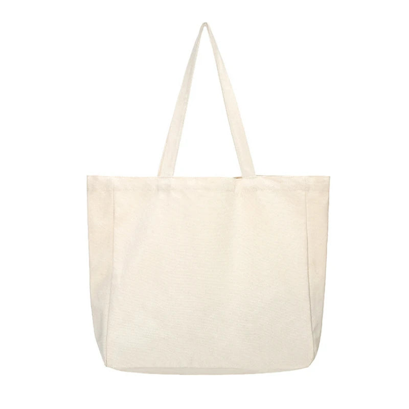 Cotton Canvas Women Shoulder Bag Grocery Foldable Eco Handbags