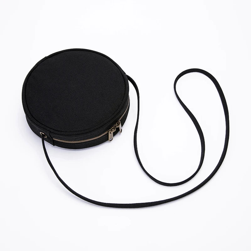 Eco Cotton Canvas Mini Bag Women Shoulder Bags Round Casual Daily Cross Body