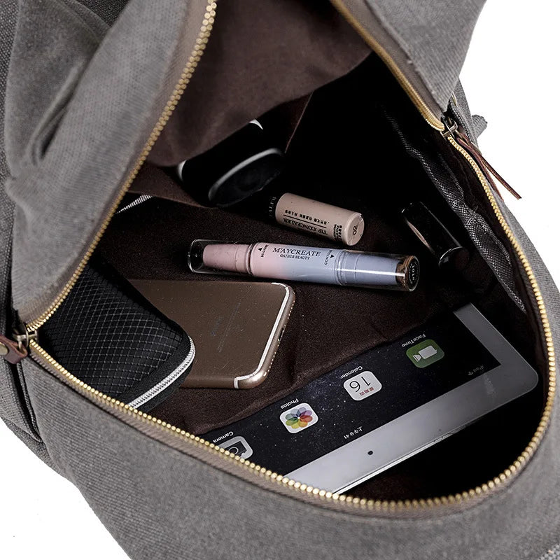 Vintage Canvas Small Backpack Women Travel Backpacks School Rucksack