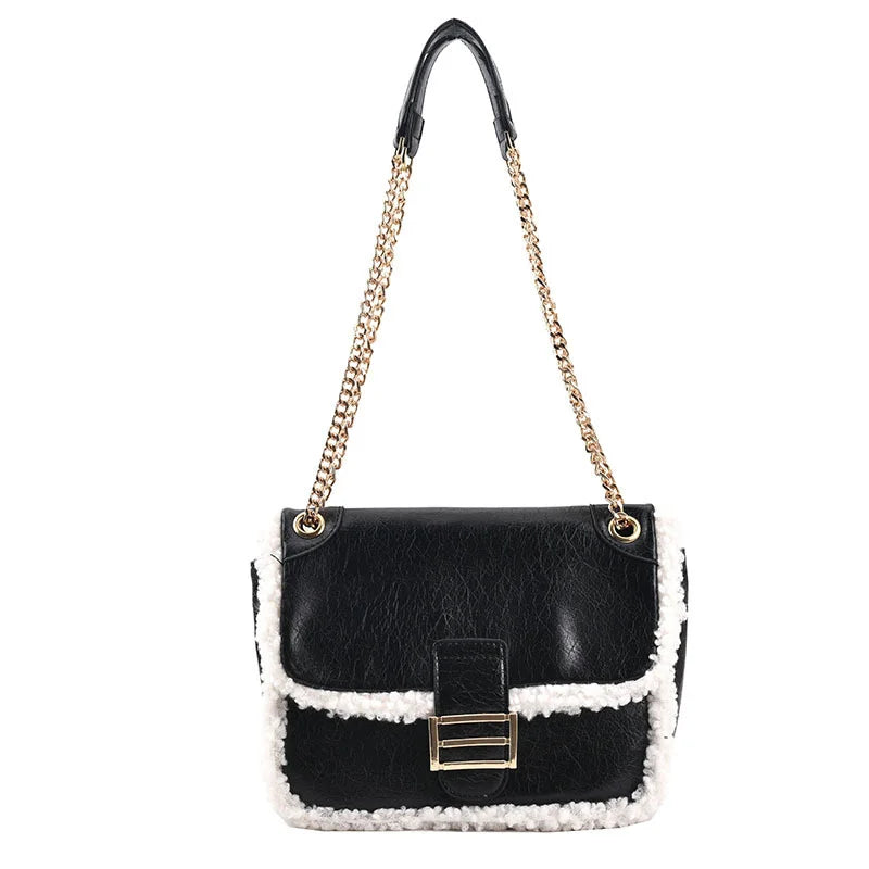 Autumn Winter Lamb Wool Small Bag Women's Underarm Crossbody Bag
