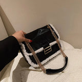Autumn Winter Lamb Wool Small Bag Women's Underarm Crossbody Bag