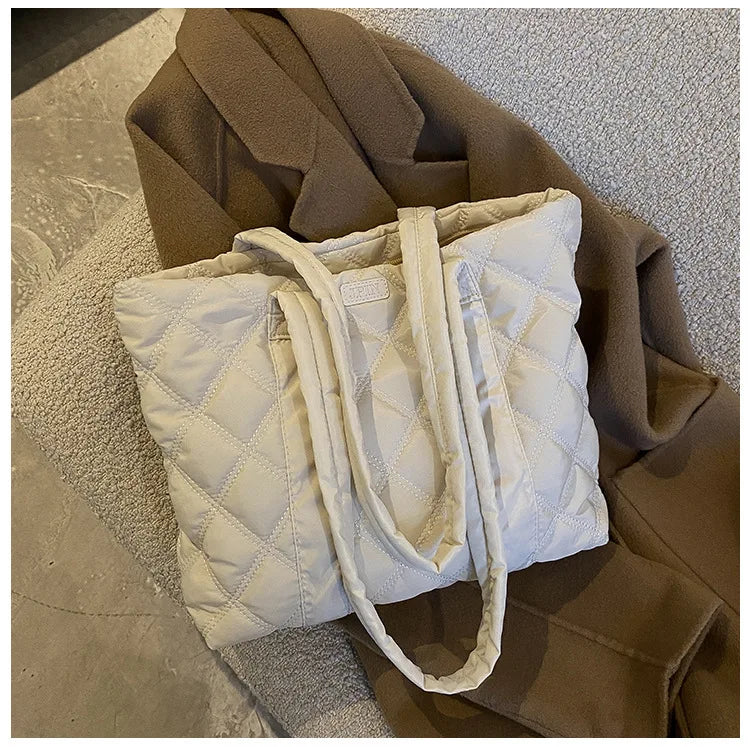 Women's Quilted Shoulder Bag Large Capacity Tote Bag