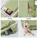 Women Printing Bookbags Middle Student Schoolbag Large Flowers Nylon Bagpack