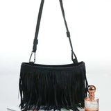 Women Tassel Crossbody Bag with Tassel Detail