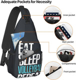 bassyil Volleyball Sling Bag Crossbody Travel Hiking Chest Backpack